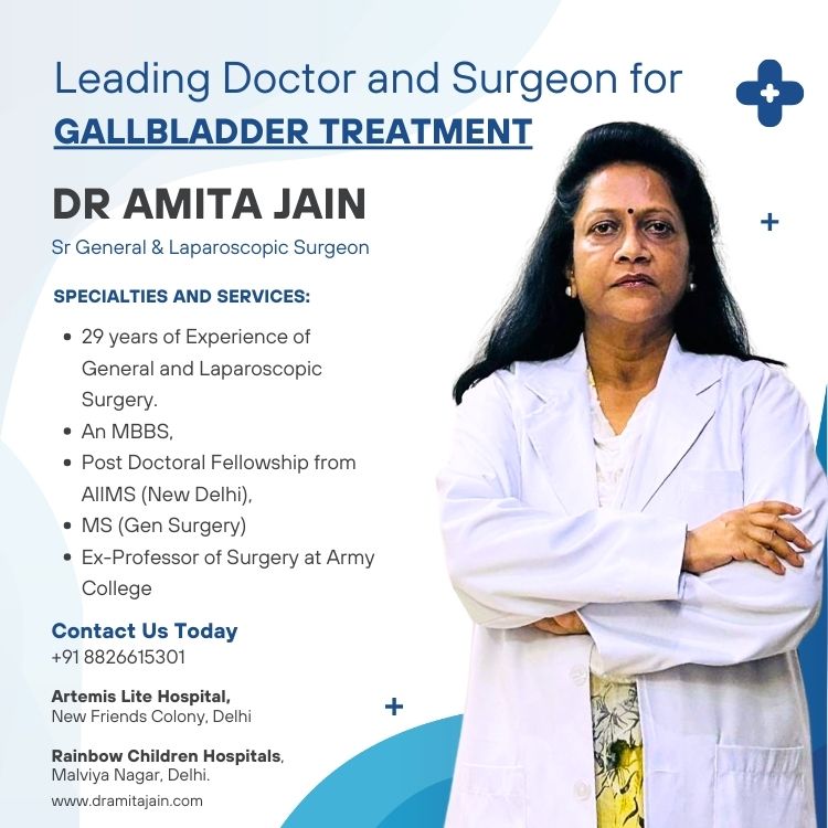 Dr Amita Jain is one of the most experienced gallbladder stone specialists in the field of laparoscopic surgery for gallbladder stone removal.